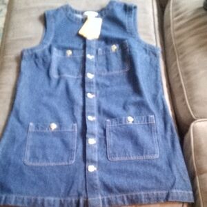 H&M Dark Blue Denim Sleeveless Mini Dress